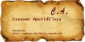 Czeiner Apollónia névjegykártya